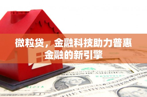 成都微粒贷，金融科技助力普惠金融的新引擎