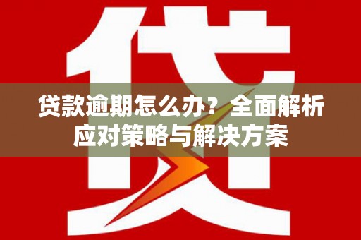 成都贷款逾期怎么办？全面解析应对策略与解决方案