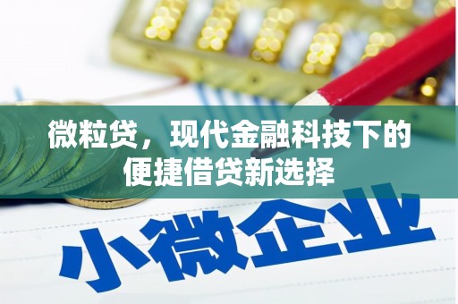 成都微粒贷，现代金融科技下的便捷借贷新选择