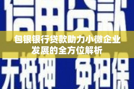 成都包银银行贷款助力小微企业发展的全方位解析