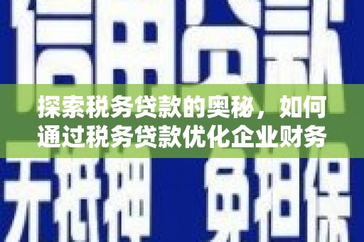成都探索税务贷款的奥秘，如何通过税务贷款优化企业财务