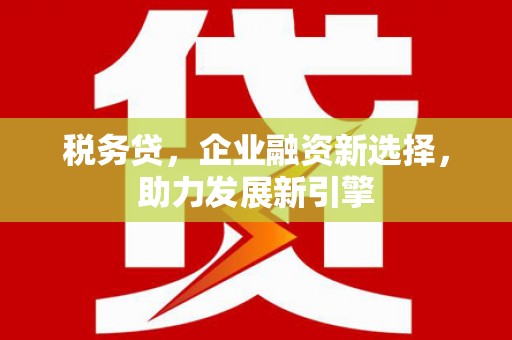成都税务贷，企业融资新选择，助力发展新引擎