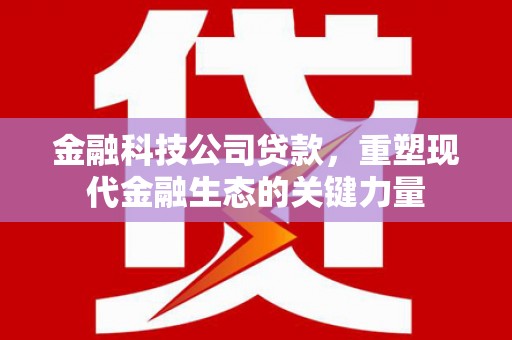 成都金融科技公司贷款，重塑现代金融生态的关键力量