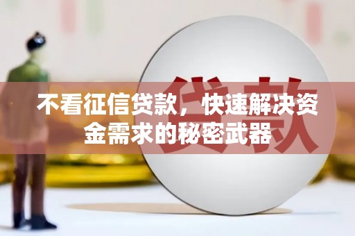 成都不看征信贷款，快速解决资金需求的秘密武器