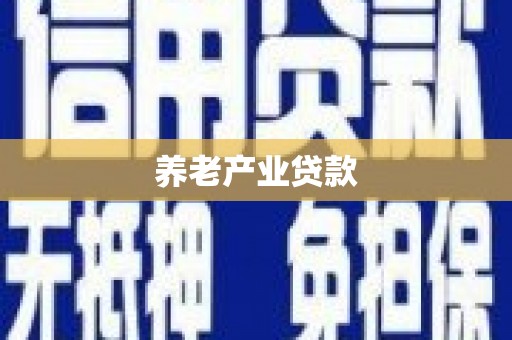 成都养老产业贷款