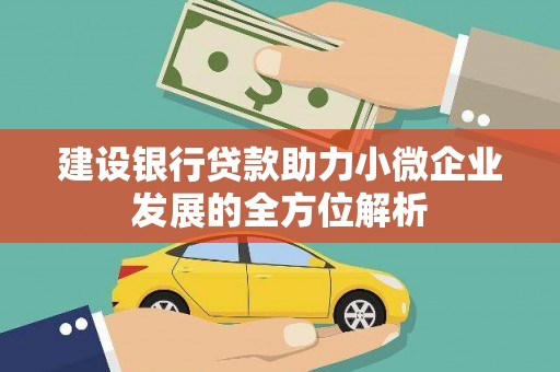 成都建设银行贷款助力小微企业发展的全方位解析