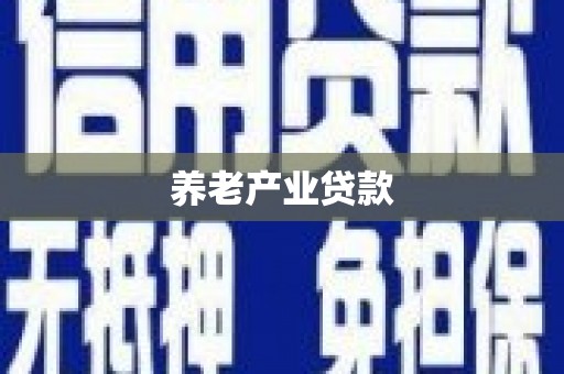 成都养老产业贷款