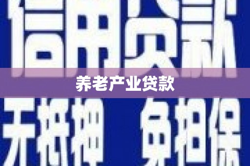 成都养老产业贷款