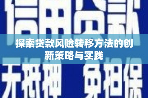 成都探索贷款风险转移方法的创新策略与实践